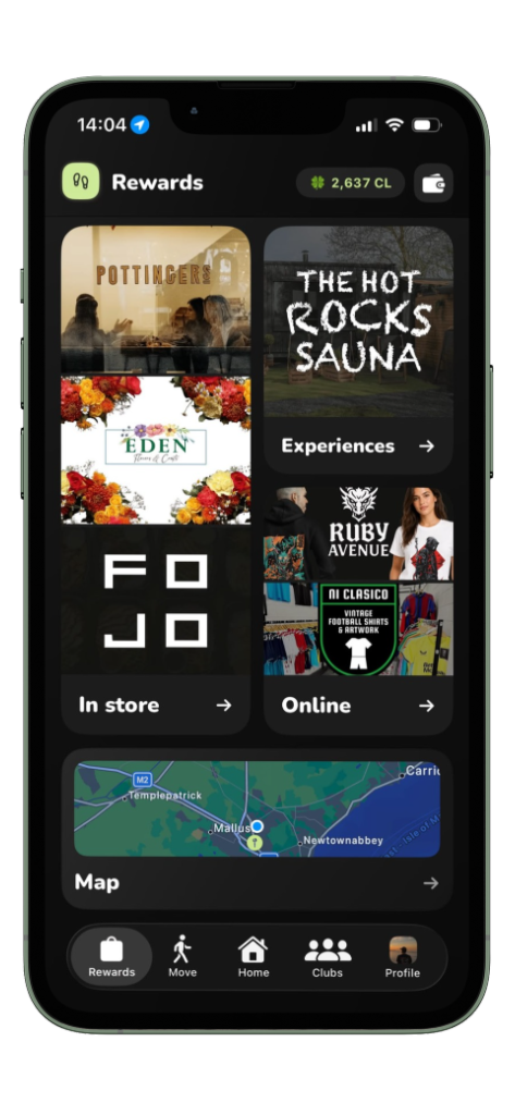 Dander Rewards screen showing local offers